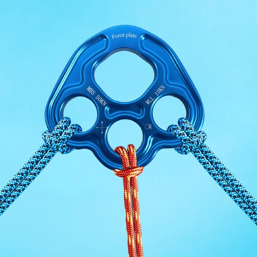 YueShengYCHUANG Outdoor 4 Holes Paw Rigging Plate Rope Access Climbing Anchor Sturdy Work Outdoor Activities Climbing Equipment, Blue
