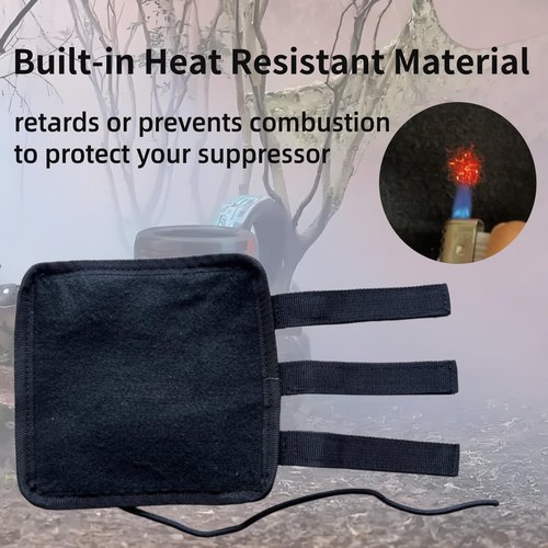 NITIIKA 6 inch Suppressor Cover with Burn Proof Micro Fiber Sleeve, Heat Resistant Inner Fiberglass & Silicon Lining Suppressor Wrap, Flame-Retardant Cover Protective Sleeve for Suppressor