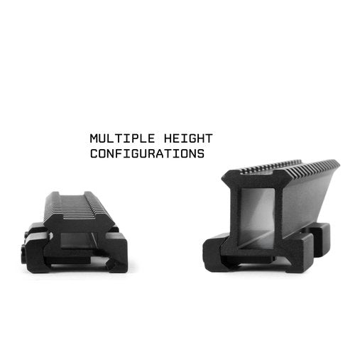 Monstrum Shrapnel Extended Picatinny Riser Mount with Recoil Stop Base | 17 Slot 7 inch Extra Long | Low Profile