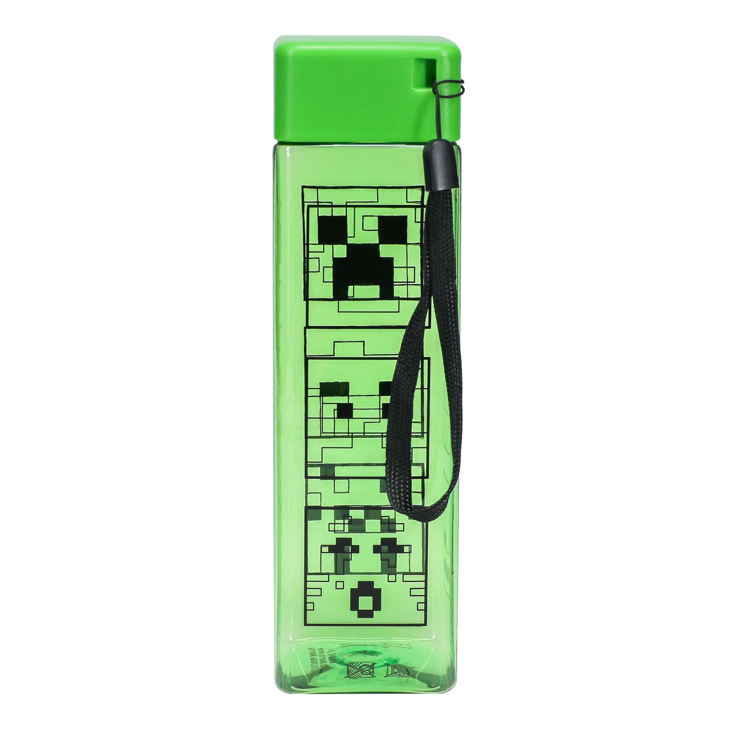 Minecraft Square Travel Plastic Water Bottle With Wrist Strap | 500ml (17 fl oz)