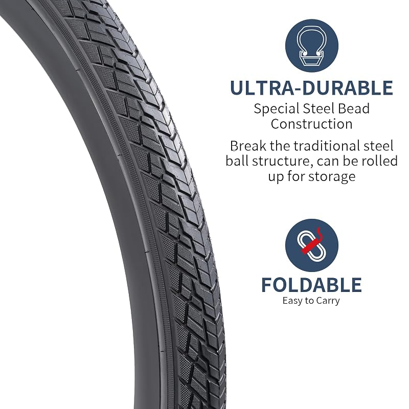 YunSCM 700x35C Bike Tires - 2Pcs 700C 37-622 Gravel Road Tire, Black01