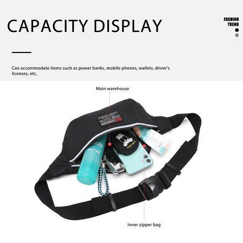BIGCOWCOW Fanny Packs for Women Men Fashion Waterproof Belt Bag, Cute Waist Pack for Travel Hiking Running
