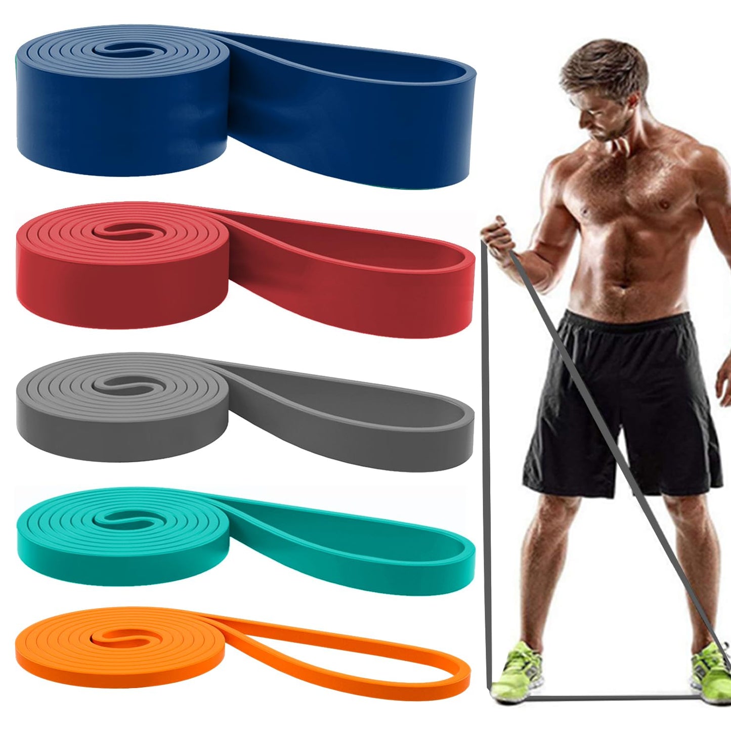 Resistance Bands, Pull Up Assist Bands - Workout Bands, Eexercise Bands for Working Out, Fitness, Training, Physical Therapy for Men Women - Orange
