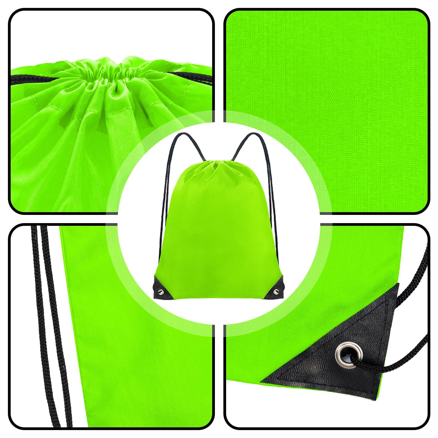 Grneric Drawstring Backpack Bulk 70Pcs String Backpack Drawstring Bags Cinch Bag Sackpack for Men Women Gym(Light Green)