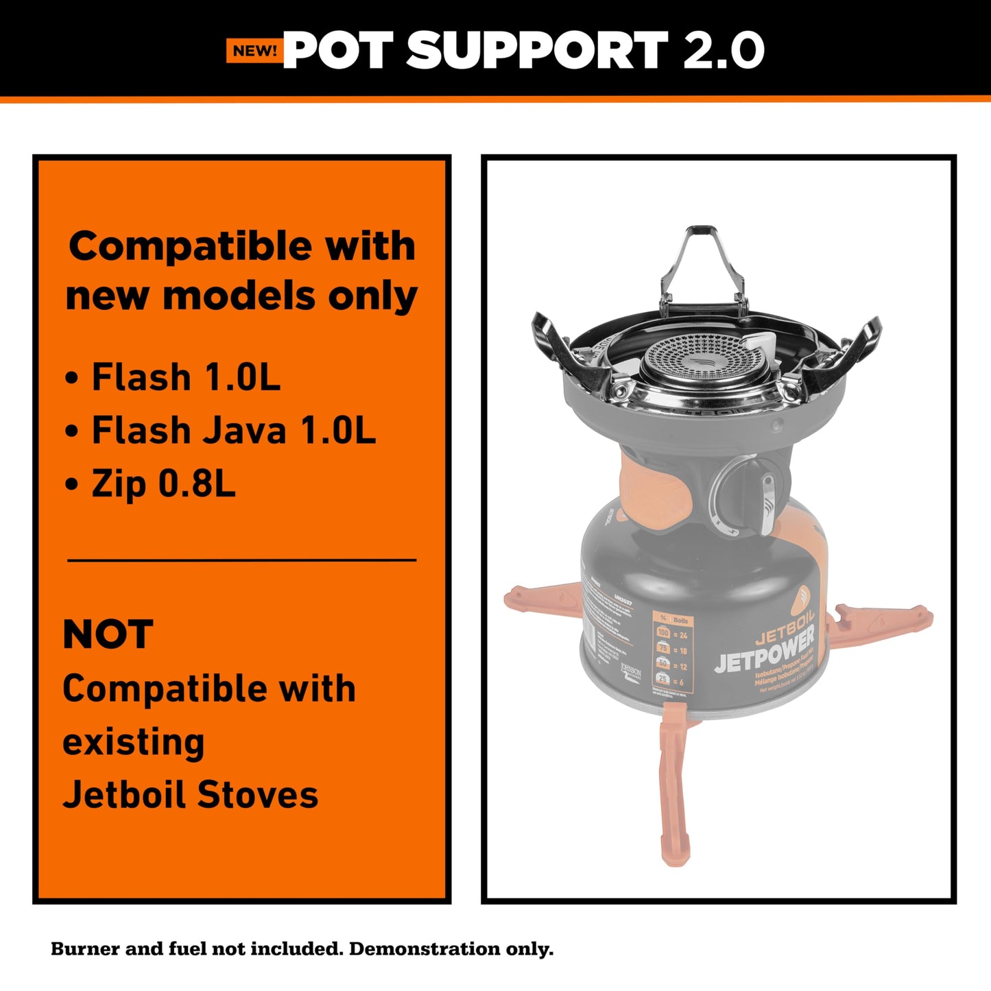 Jetboil Pot Support 2.0 with Foldable Arms for 2025 Jetboil Camp Stove Models, New for 2025
