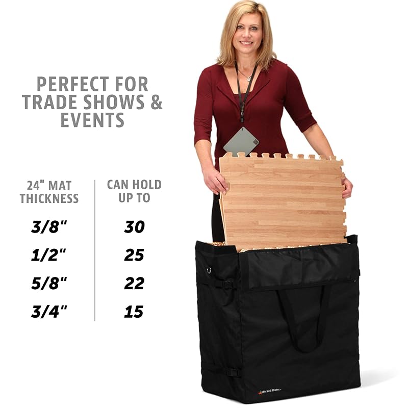 Travel Bag for Interlocking EVA Foam Tiles – Holds Up to 120 Sq Ft 3/8” or 100 Sq Ft 1/2”