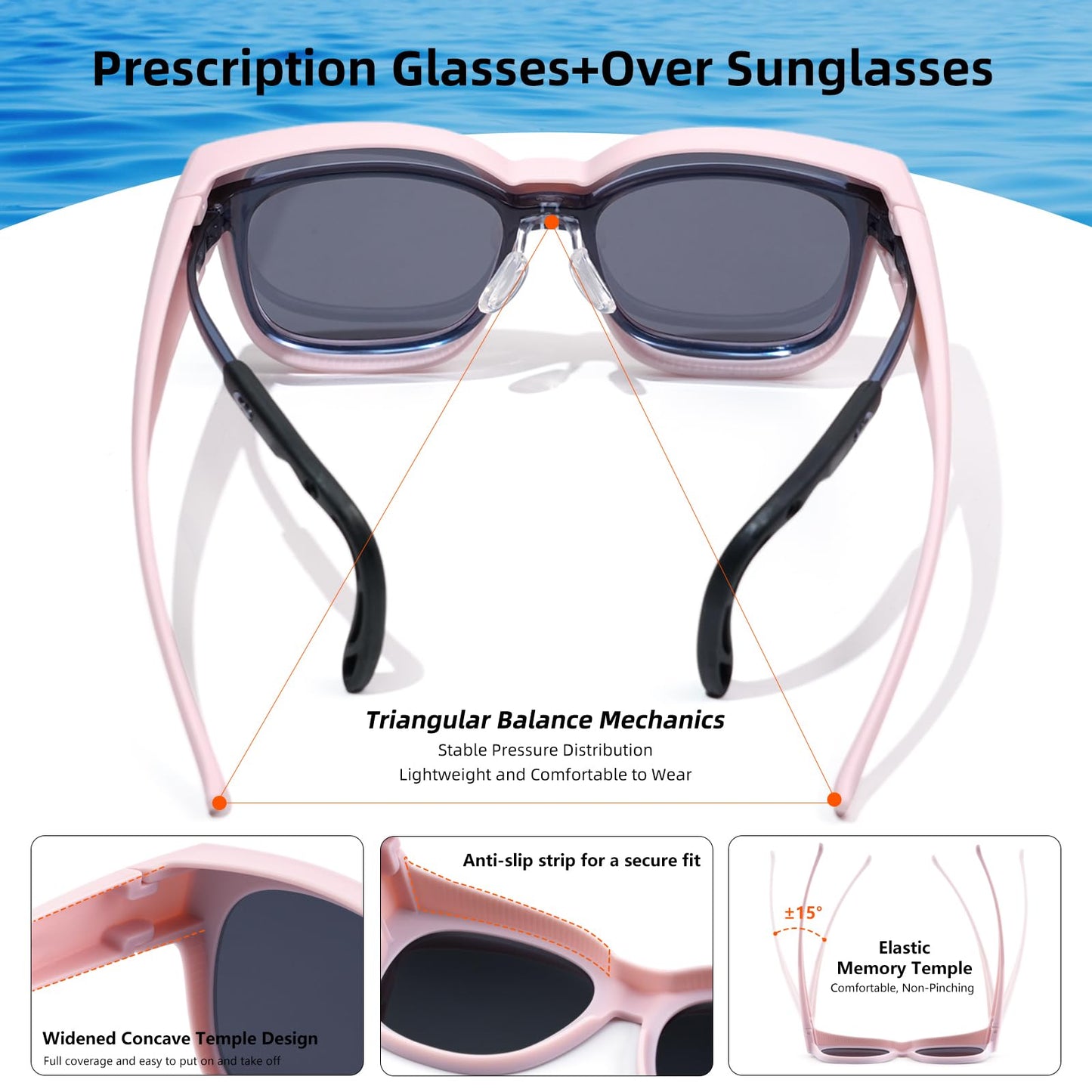 EYEBUDDY Fit Over Glasses Sunglasses for Kids Shades Polarized Sunglasses Oversized Square Sun Glasses Boys & Girls UV Protection