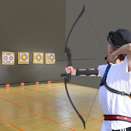 Archery B ow for Adult Beginner, 40lbs Right-Handed B ow Recurve B ow Kit Bow and Arrow Kit with Finger Guard Black