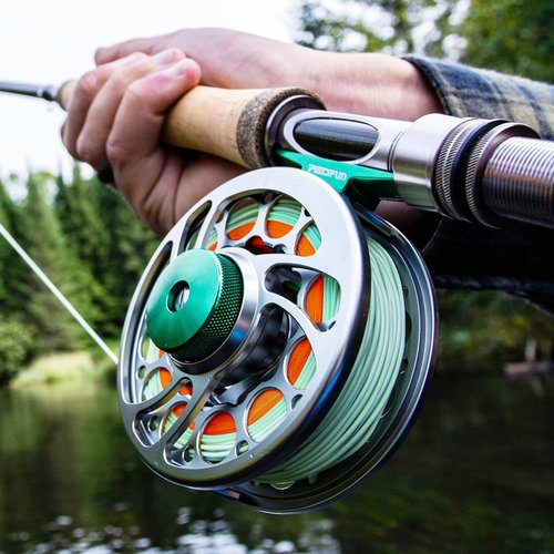 Piscifun Sword Fly Fishing Reel with Line, Pre-Loaded CNC-Machined Aluminum Alloy Fly Reel, Light Weight and Corrosion Resistance Design, 5/6wt Gunmetal