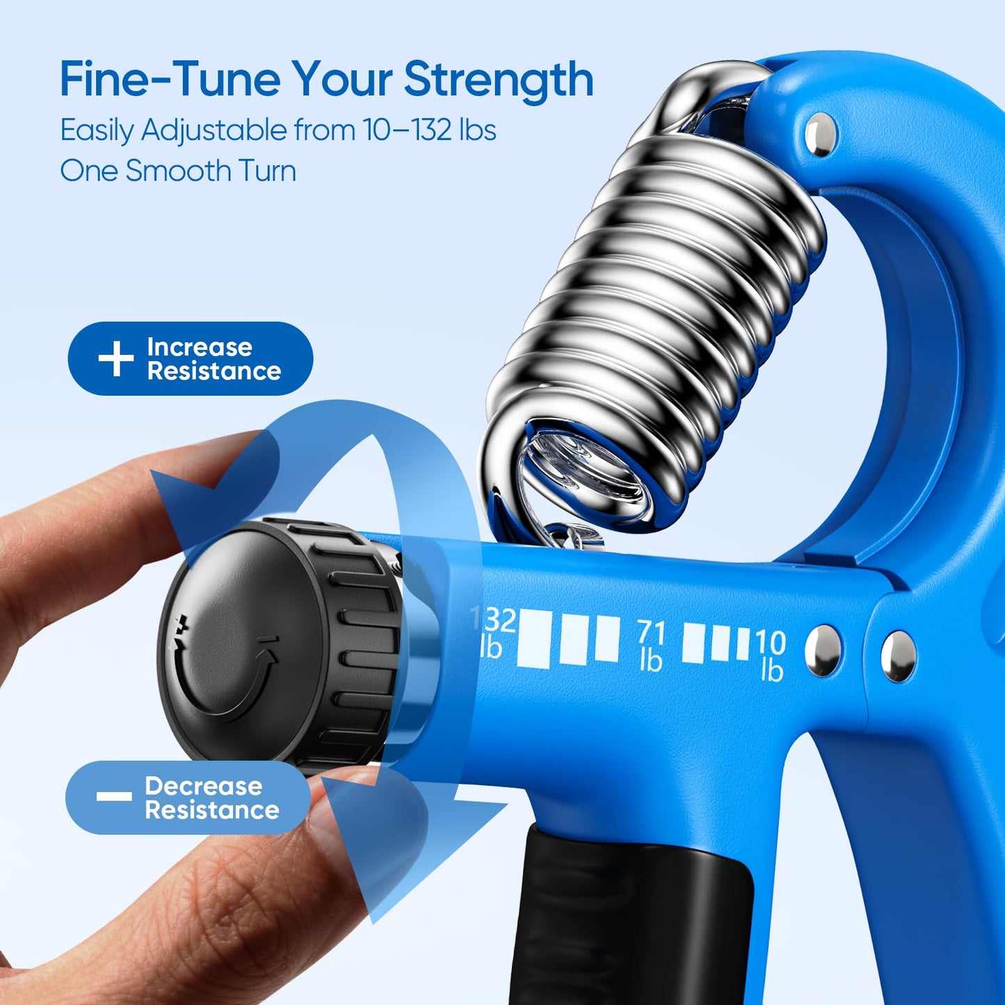 FitBeast Grip Strength Trainer 2 Pack – Adjustable Hand Grip Strengthener for Strength Training & Rehabilitation, 10-132 lbs Resistance Forearm Strengthener, Ideal for Athletes, Rehab, Office
