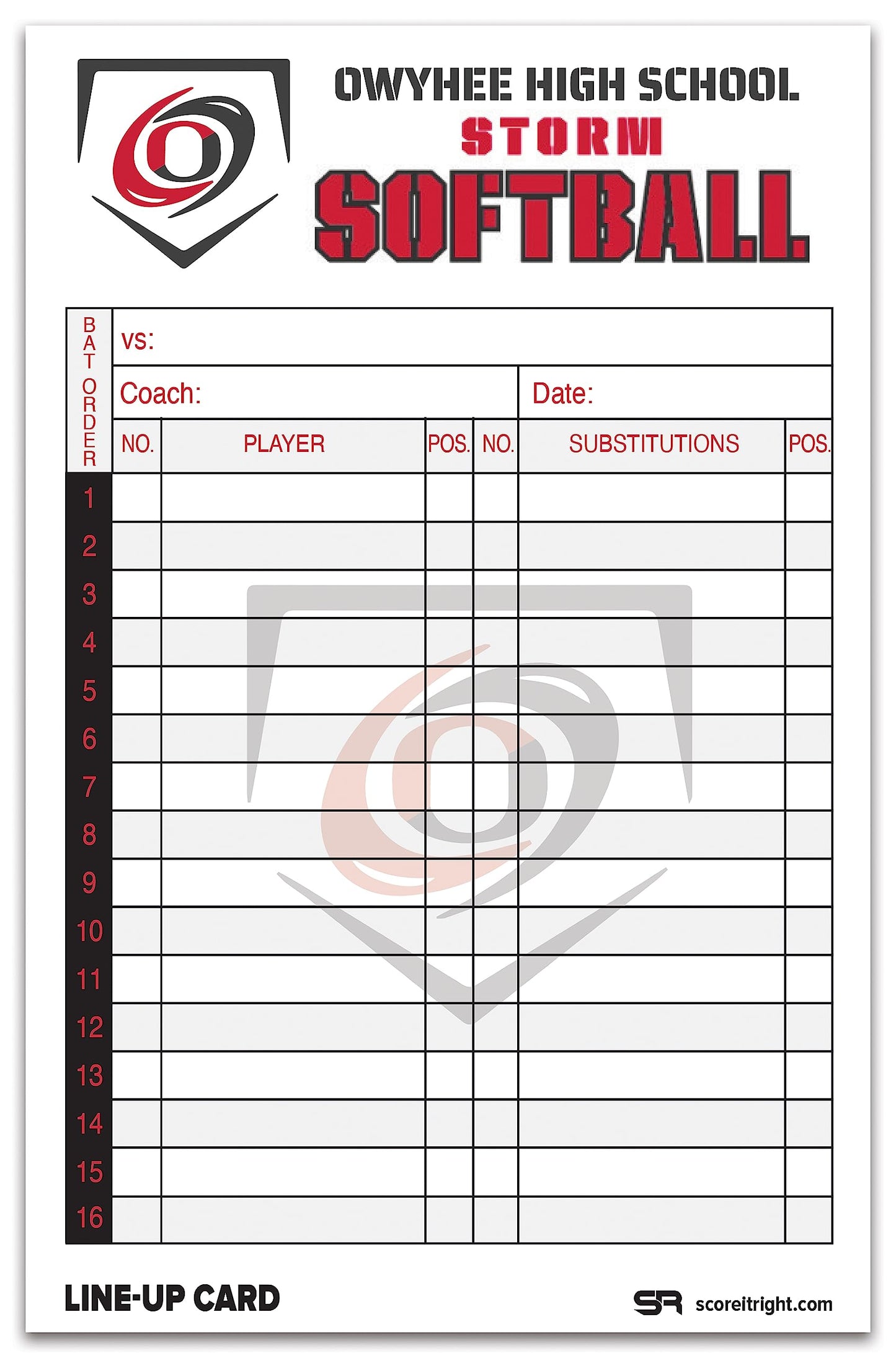Score It Right Custom Baseball/Softball Lineup Cards – Personalized Lineup Cards – 32-Pack 4 Part Carbonless Paper Lineup Cards for Softball and Baseball – 5.5 x 8.5-inch Cards