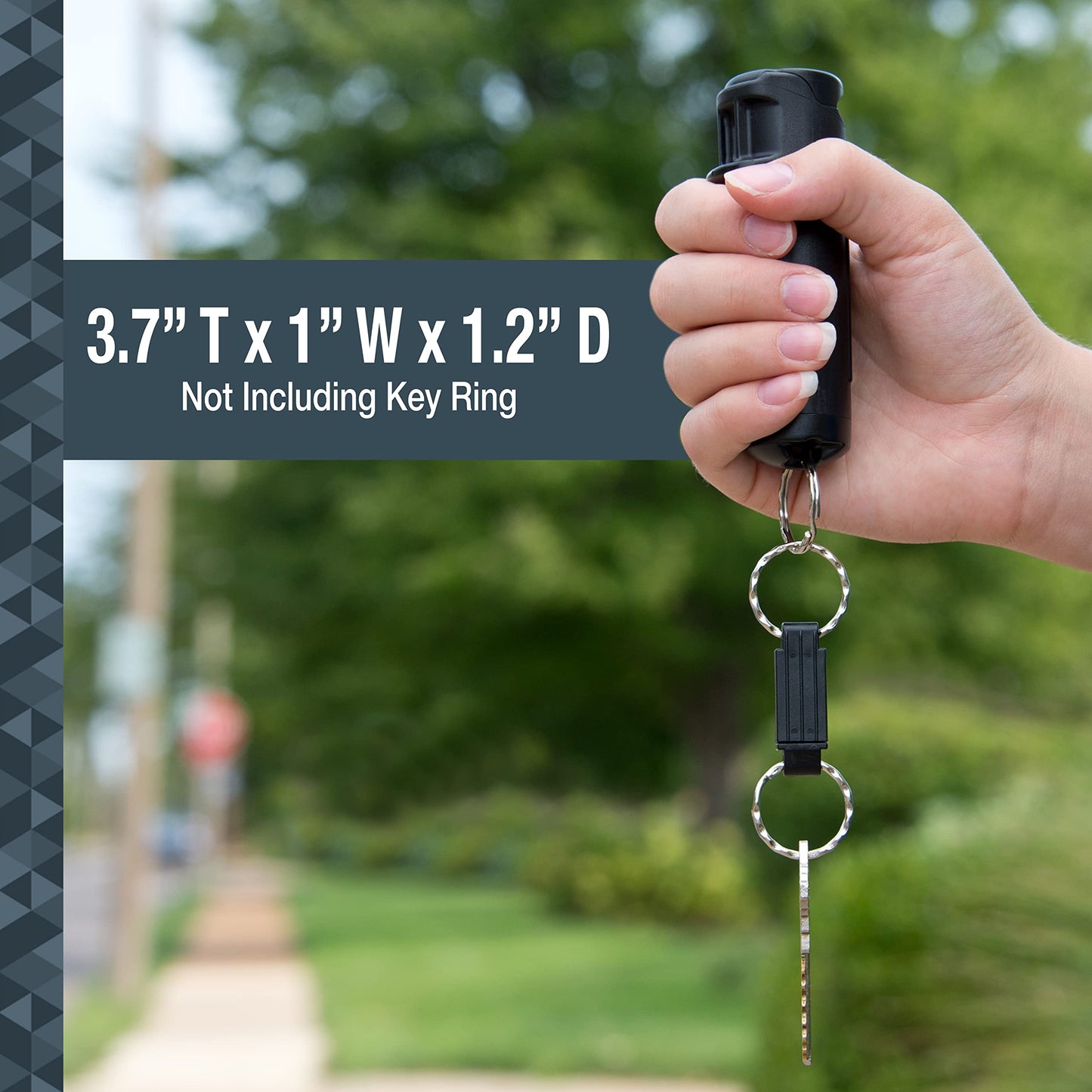 SABRE 2-in-1 Pepper Gel with Detachable Safety Whistle Keychain, 3X longer spray time, 12-Foot, Whistle for Help and Can Be Heard Up to 750 Feet, UV Marking Dye, Ergonomic Finger Grip, Flip Top Safety