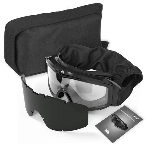 xaegistac Tactical Airsoft Goggles Anti Fog Military Glasses, Ballistic Safety Goggles for Shooting Hunting (Black)