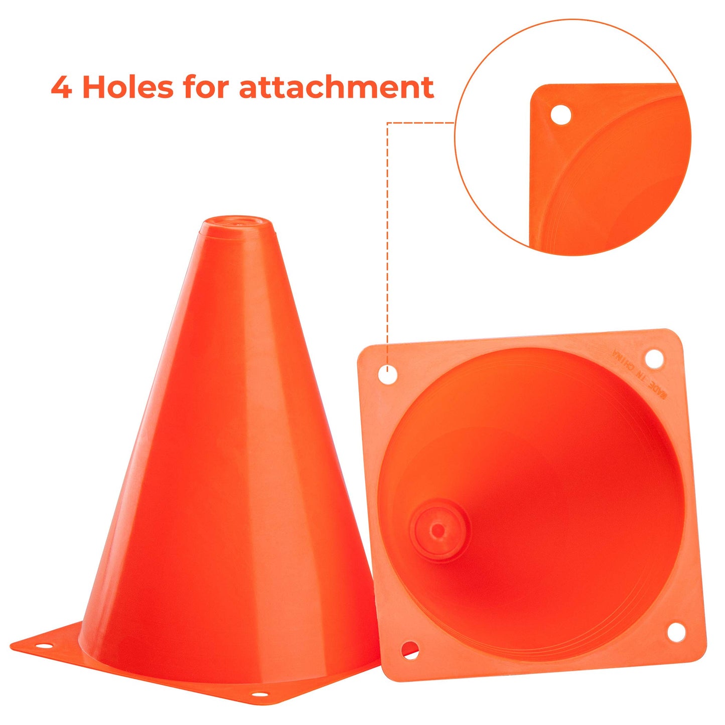 CARTMAN 7 Inch 24 Pack Sports Cones, Agility Field Marker Cones, Plastic Traffic Training Cones for Outdoor Activity & Festive Events