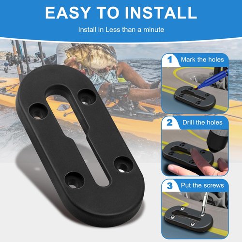 RPBKE Kayak Track, Kayak Track Mount, Kayak Low Profile Track, Kayak Rail Track, Kayak Gear Track Accessories for Fishing Rod Holder, Cup Holder, Anchor Cleats, Paddle Holders (4 in, 4 Holes, 2 Pack)