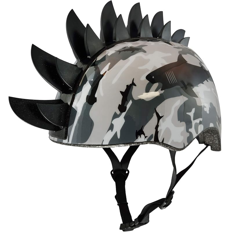 Sharkmo Bike Helmet for Kids - Black, One Size, Adjustable Sizing