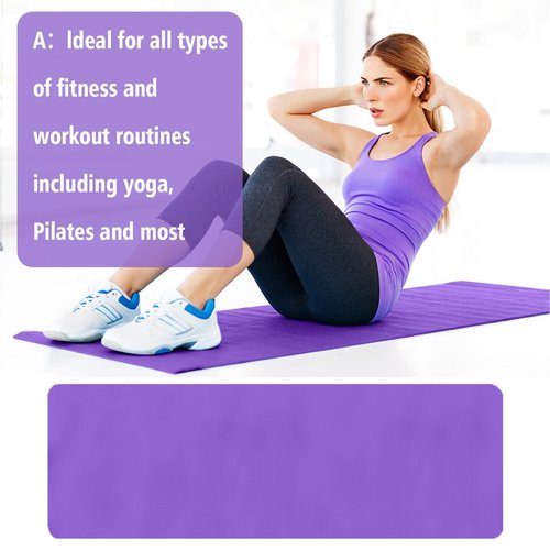 Thick Yoga Mat 5mm Thick Non Slip Anti-Tear High Density Exercise Yoga Mat with Carrying Strap Hot Yoga Mat for Gym, Fitness, Stretching, Workouts, Pilates, Floor, Home Yoga