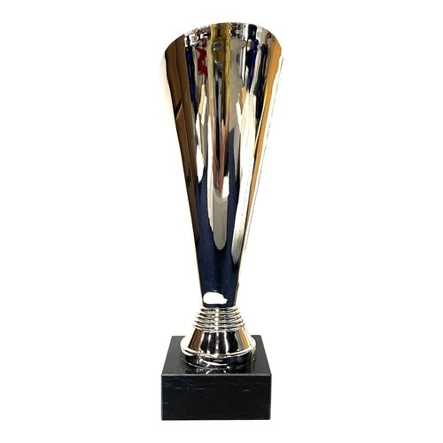 Express Medals Trophy Cup - Silver Blue Star Trophy with Marble Base for Sport Tournaments, Competitions, Recognition or Award, 9 Inches Tall x 3 Inches Wide at The top.