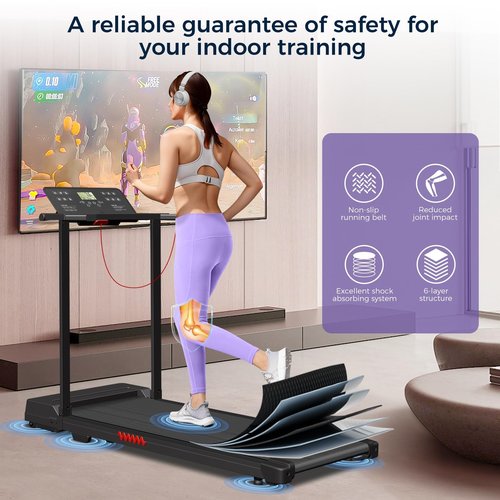 Treadmill for Home, Walking Pad with Handle Bar. 2 in 1 Walking Pad Treadmill 300+ lb Capacity, Compact Treadmills with Desk Workstation for Small Spaces. 3.0HP Portable Running Machine for Home Small