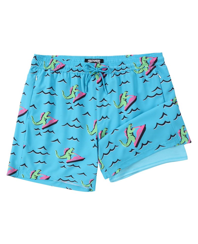 CoozySphere Mens 7 Inch Swim Trunks with Compression Liner and Zipped Pocket Quick Dry Board Shorts Bathing Suit for Beach