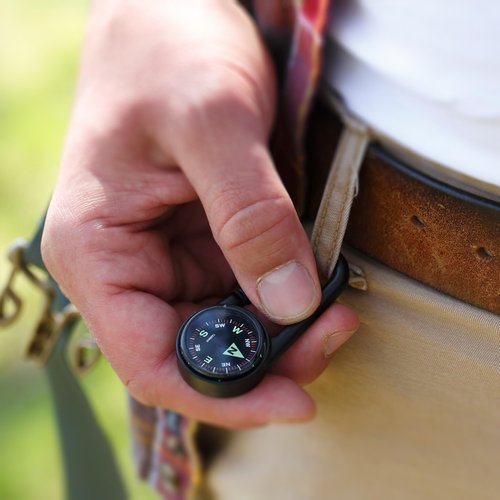 Coghlan's Carabiner Compass with Liquid-Filled Design, Luminous Directional Markers, Built-in Carabiner - Compact, Lightweight (1.2 x 2.7 x 0.4 in, 0.6 oz) for Hiking and Camping Navigation