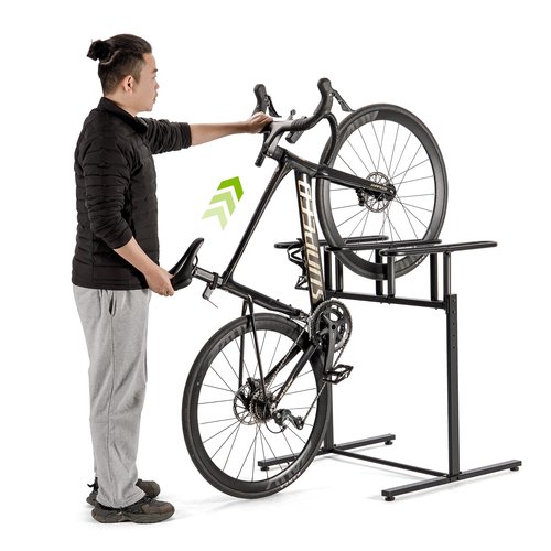 CXWXC 3/5 Bikes Stand Rack - Bike Storage Parking Racks Indoor/Outdoor - Bicycle Stand Garage for Parking Mountain Road Hybrid Bike, Fits Wheels up to 2.4" (For 3 Bikes)