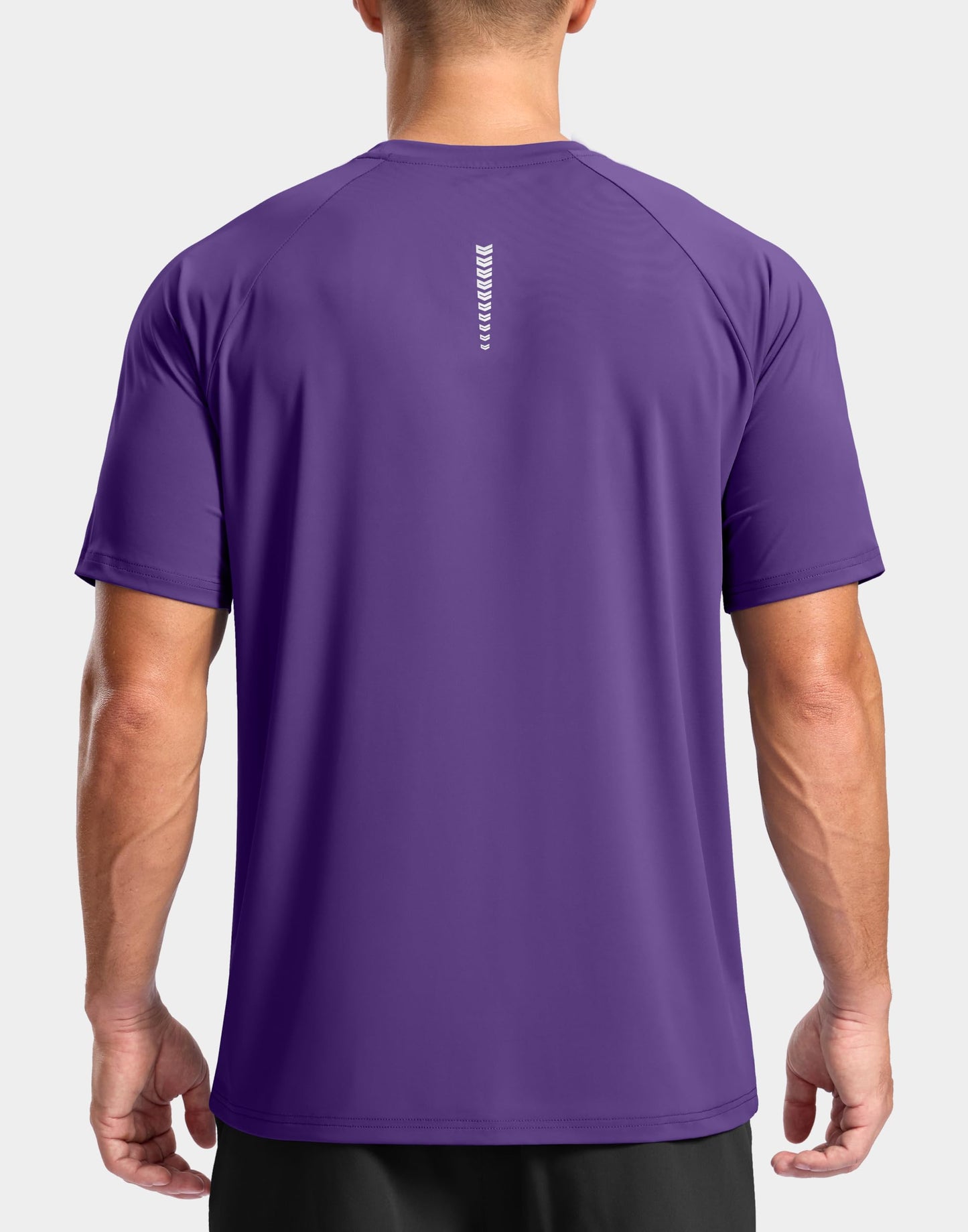 Men's Athletic Workout T-Shirts Moisture Wicking Cooling Running Shirts Short Sleeve Performance Tee for Gym Tennis(Purple,S)