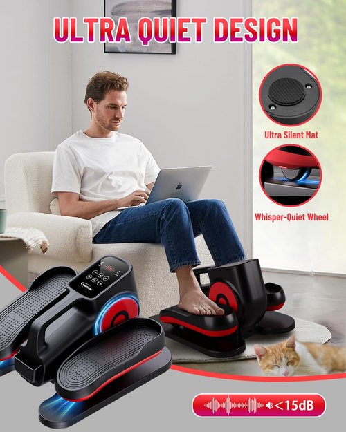 HJDFGSS Under Desk Elliptical Machine, Electric Leg Exerciser While Sitting for Seniors Adults, Leg Ercise Pro, Quiet & Portable Mini Seated Pedal Exerciser for Home Office Use(Black)
