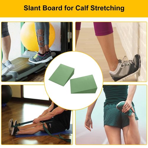 Slant Board for Calf Stretching - Squat Wedge Block for Heel Elevated Squat | Professional Foam Incline Squat Wedge | Stretch Footrest Cushion | Yoga Foam Wedge for Exercise, Squat, Ankle Mobility