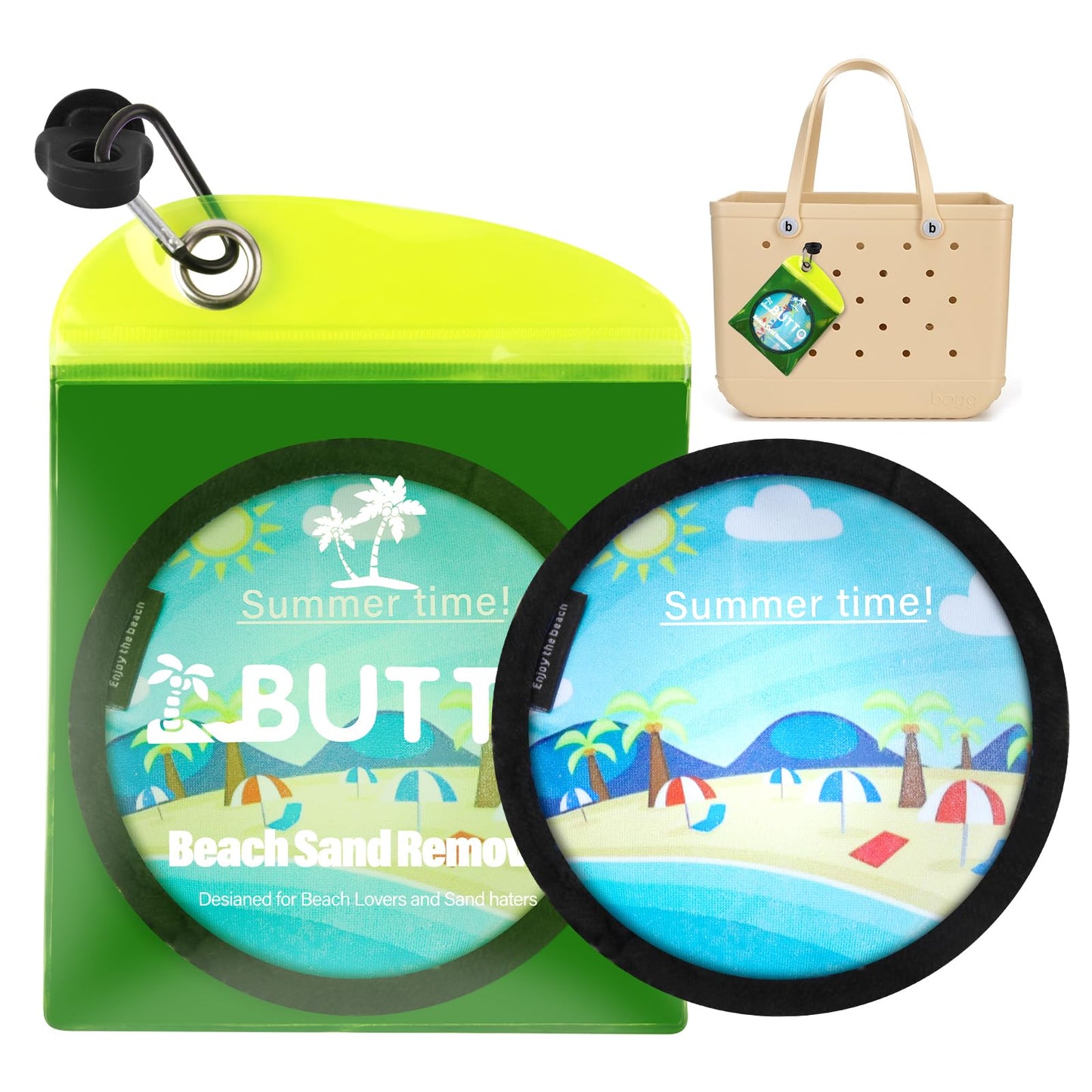 BUT TO Talc-Free Double Capacity Sand Remover for Beach - Gentle on Skin Instant Sand Removal Bag with Natural Ingredients - Beach Essentials & Accessories for Vacation Travel and Cruise