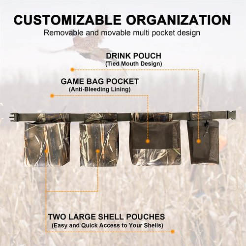 BINGGA Pigeons Belt Adjustable Doves Belt Hunting Bag Shootings Belt Field & Game Belt Hunting Accessories