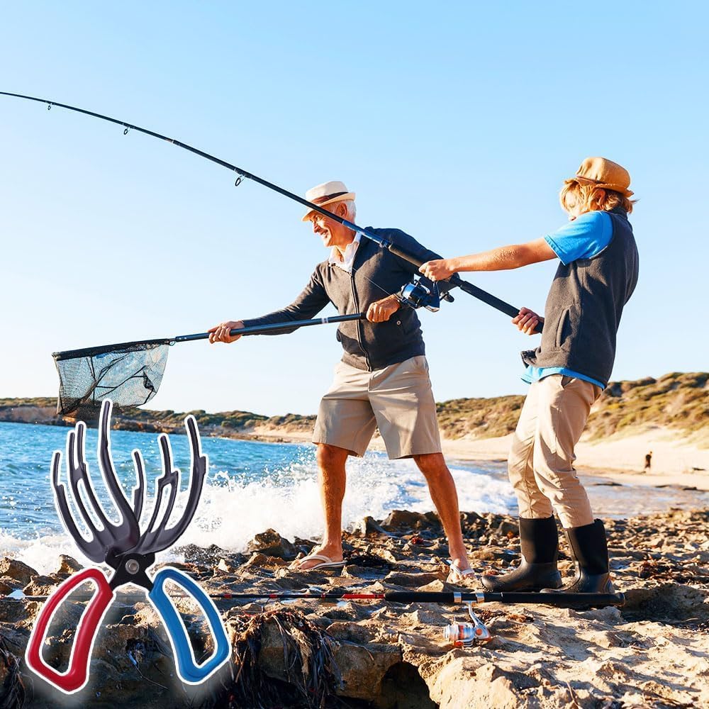 3 Claw Fish Gripper, Multifunctional Three Teeth Fishing Pliers Anti-Slip Fish Claw Gripper, Metal Fishing Pliers Gripper Catch Fish Control Clamp, Fishing Accessories