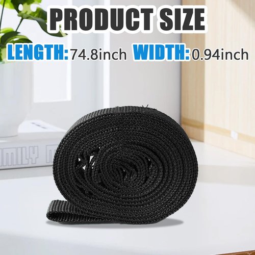 Stretch Strap, 75 Inch Yoga Stretching Strap for Mobility Training, Resistance Band for Yoga Pilates (Black)