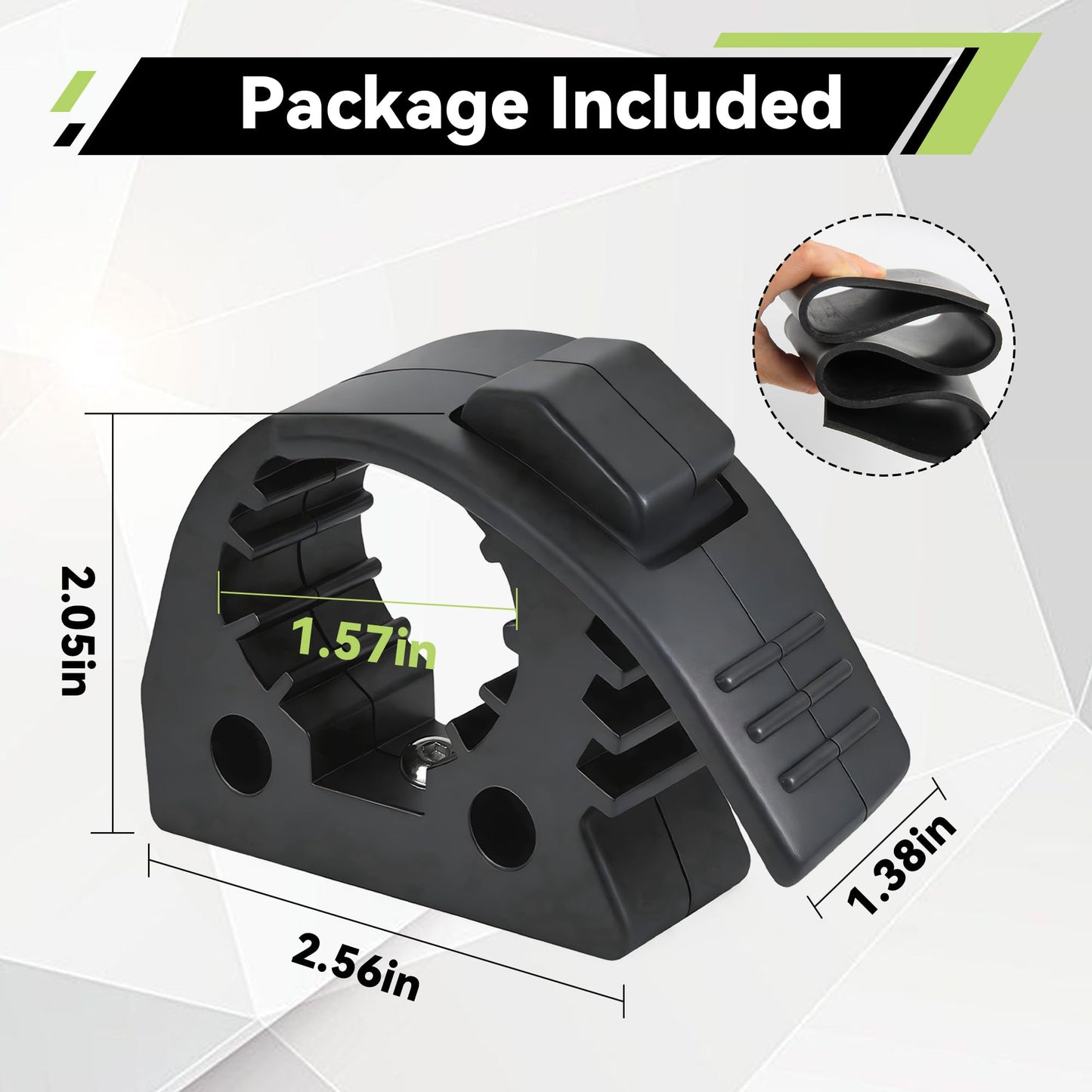 MusixiA Shovel Holder for Truck Quick Release Rubber Clamp Grip Mount Kit Fits for Roof Rack from 1"~1.5" in Diameter Tools and Equipment,Universal for Off-Road Vehicles UTVs ATVs Van Trucks 2Pcs