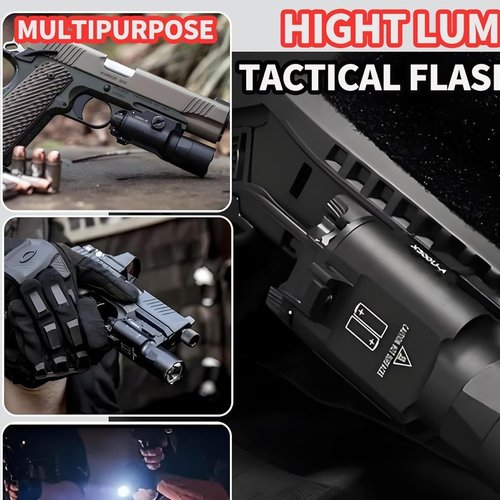 REKOWUOT Tactical Flashlight Weapon Light Pistol Flashlight Picatinny Flashlight Black