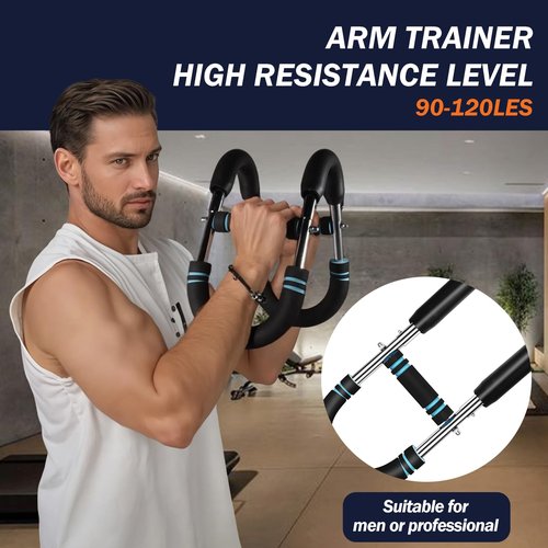 FASTORS 30-120lb Twister Arm Trainer,Adjustable Arm Chest Exerciser with 4 Resistance Springs for Men & Women Upper Body Workout,Detachable Power Twist Home Fitness Equipment