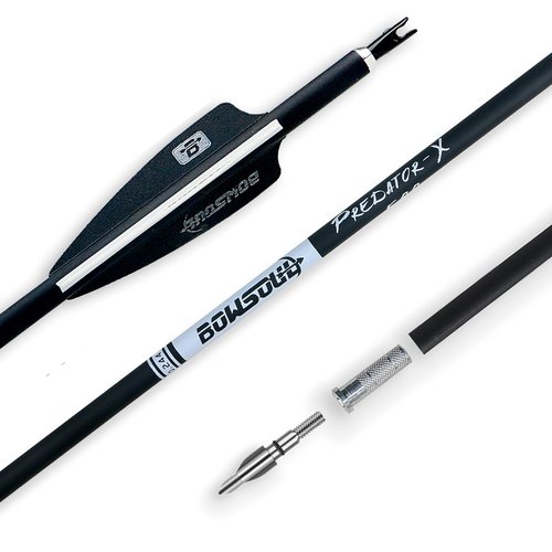 BOWSOUL 31Inch Carbon Arrows for Target Practice Hunting Arrow with Removable Tips for Compound & Recurve Bow(Pack of 12) (Black White)