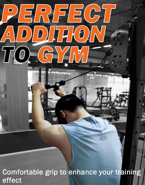 Fitarc Tricep V Bar Cable Attachment, Tricep Pull Down Attachment for Home Gym Equipment, Tricep Bar Cable Attachments for Gym with Non-Slip Rubber Grips, Cable Machine Attachment