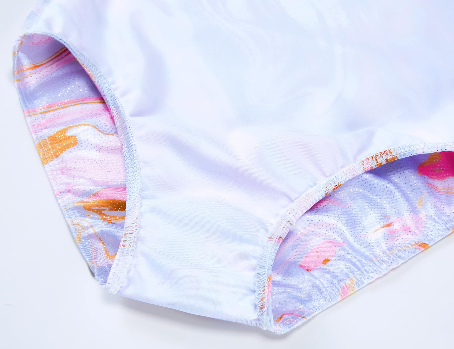 Domusgo Leotard for Girls Gymnastics Size 5-6 Years Old Sparkly Pink Tie Dye Set with Matching Shorts
