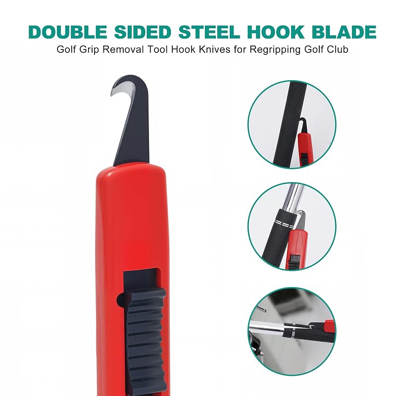 Golf Grip Replacement Kit with Vise & Removal Tools - 13 Adhesive Strips