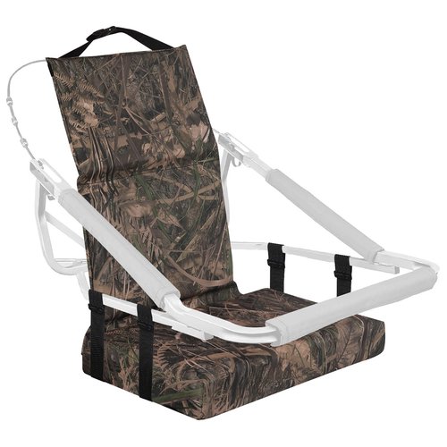 Tree Stand Seat Cushion Pad for Hunting, Adjustable Treestand Hunter Folding Seat Cushion Portable Tree Stand Seat Replacement with Back & Straps Fits Climber Deer Tree Stands, 6.5cm Thick