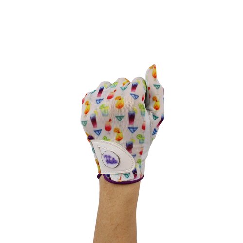 Hand Candy Golf Glove ??Premium Cabretta Leather ????9th Hole????Left Hand Women's Golf Glove with Matching Ball Marker (Large)