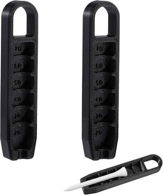 2pcs Golf Tee Height Adjuster, 6 Settings Precision Adjustable Golf Tee Elevator Tool Height Setter for Consistent Swings Training Accessories (Black)