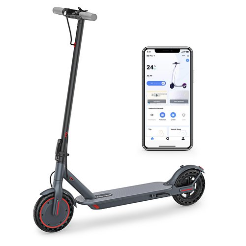 Alloweek Electric Scooter, 10"/8.5" Solid Tires, 500W Motor, 22Mph, 22/28/52 Miles Long Range, Folding E-Scooter with Dual Suspension and Braking System (R1)