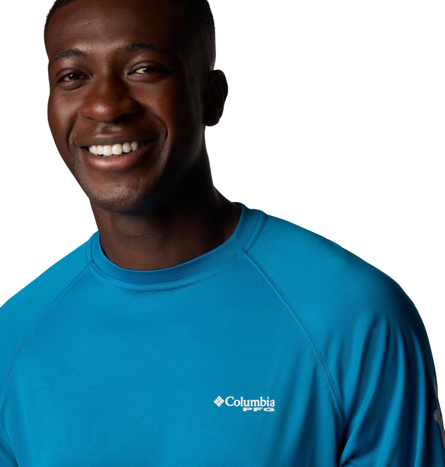 Columbia Men's PFG Terminal Tackle Long Sleeve Fishing Shirt, Blue Echo/White Logo, 2X Tall