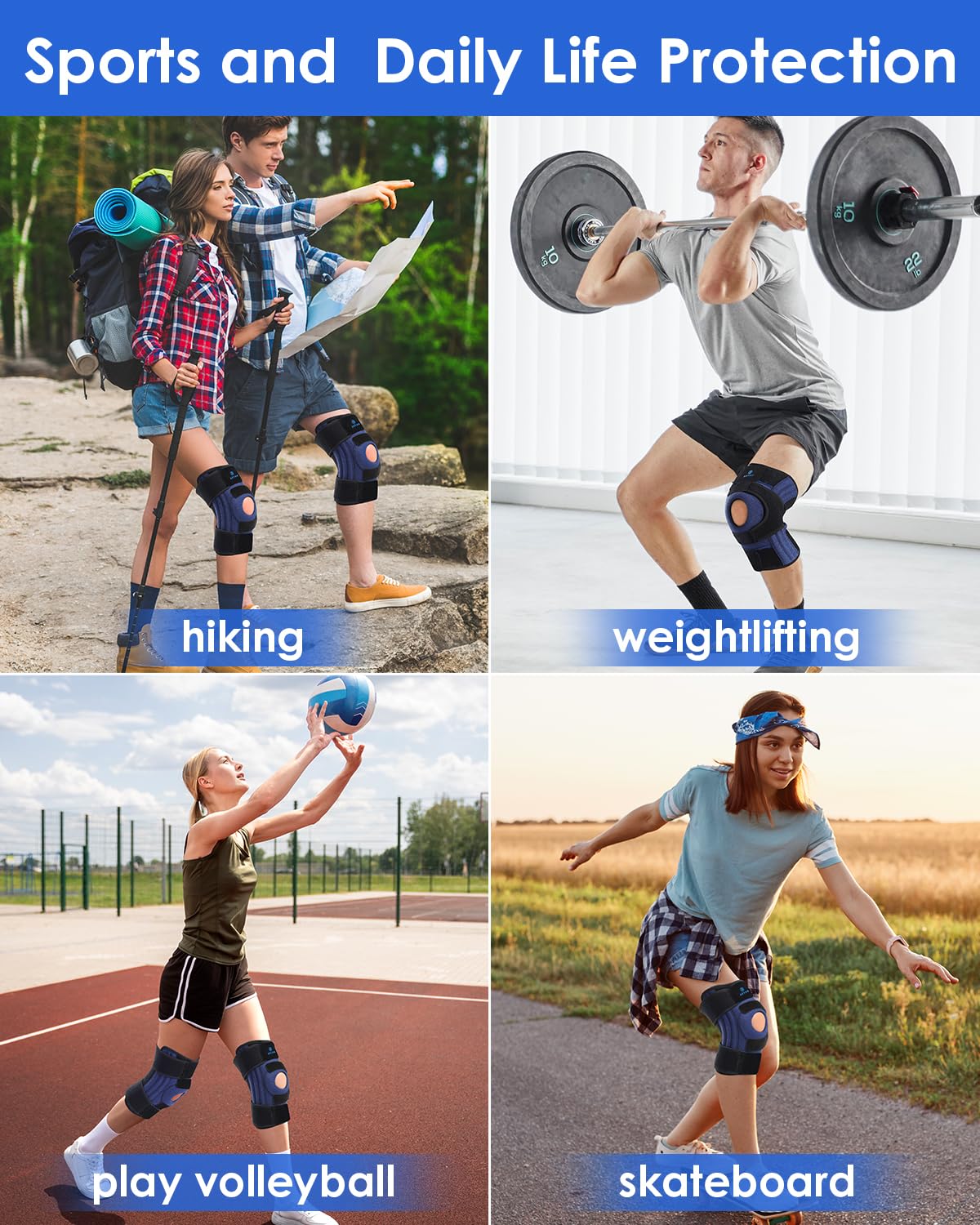 ABYON Knee Brace for Men & Women Meniscus Tear, ACL, Arthritis, Knee Support with Triple Side Stabilizers and Adjustable 360° Wraparound Strap for Maximum Knee Pain Support and Fast Recovery - Please Check How To Size Video