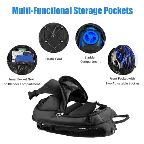 Zavothy Lightweight Hydration Backpack with 2L Water Bladder Water Backpack Hydration Pack for Cycling Running Biking Hiking Backpack Black