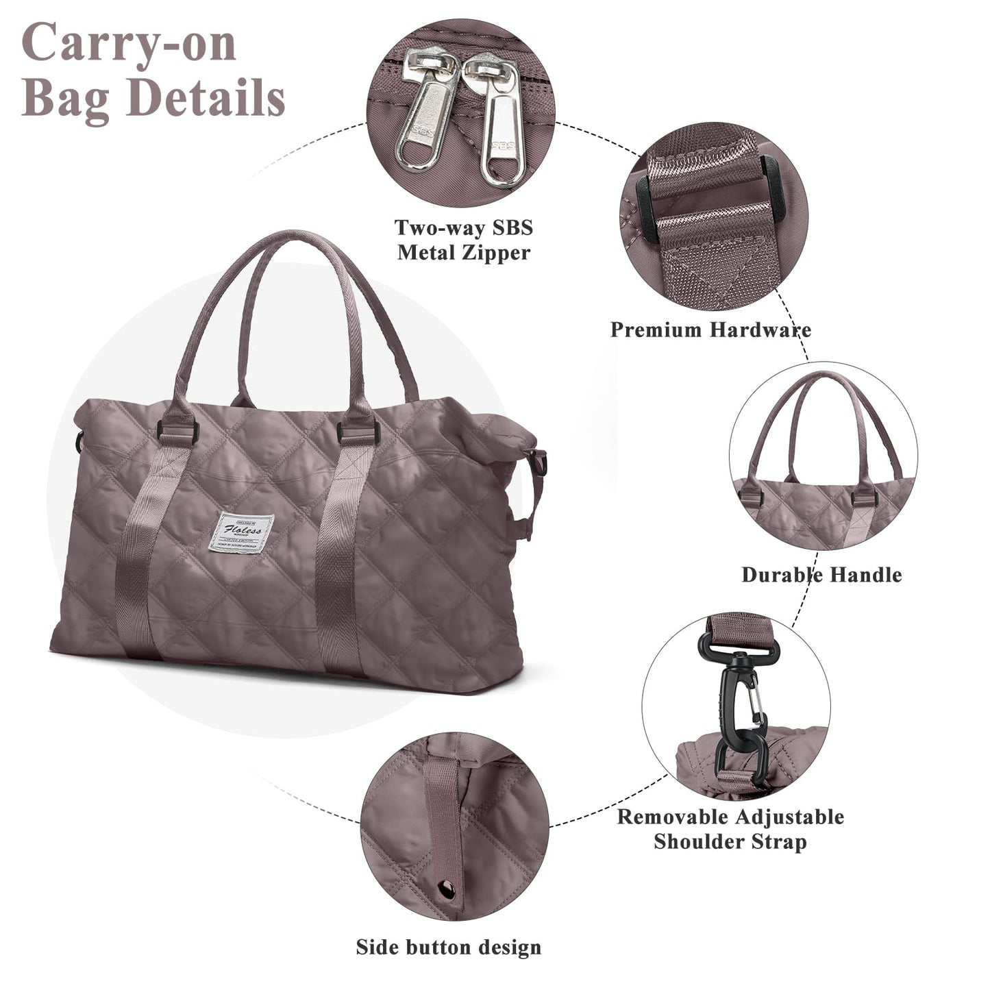 Travel Duffel Bag,Overnight Weekender Bags for Women with Wet Pocket