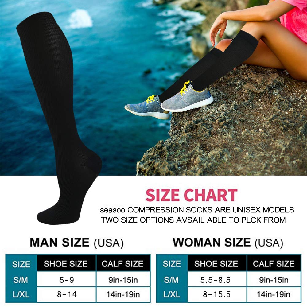 Copper Compression Socks 15-20 mmHg for Men & Women 8 Pairs – Circulation Support for Nurses, Travel, Running, Hiking, Soccer,Gift,Pregnant, Nurses(S/M)