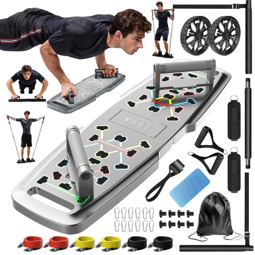Push Up Board, Workout Equipment Home Gym,Exercise Equipment,Pushup Stands Strength Training,Portable Multi Function Foldable 20 in 1 Pull Up Bar Fitness